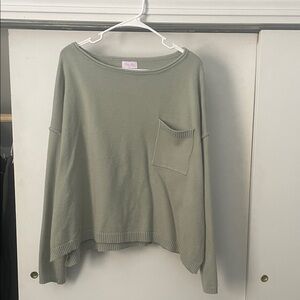 Pink Lily Sage Green Sweater